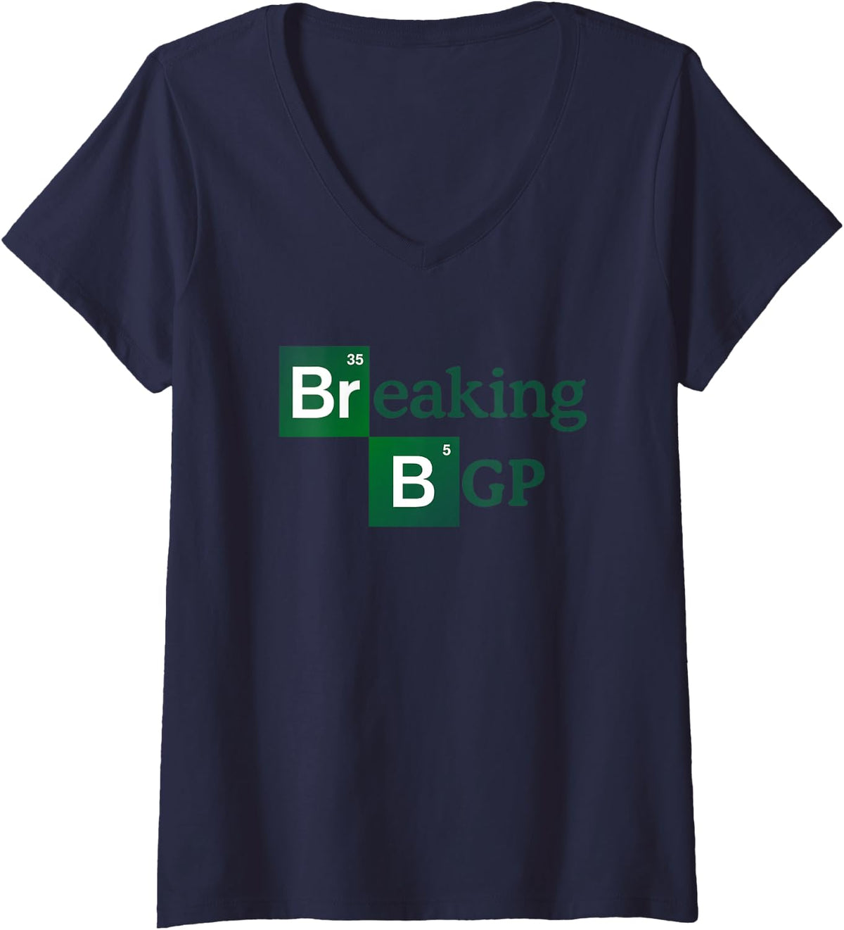 Women's BGP Network Engineering Tee V-Neck T-Shirt - Navy Blue