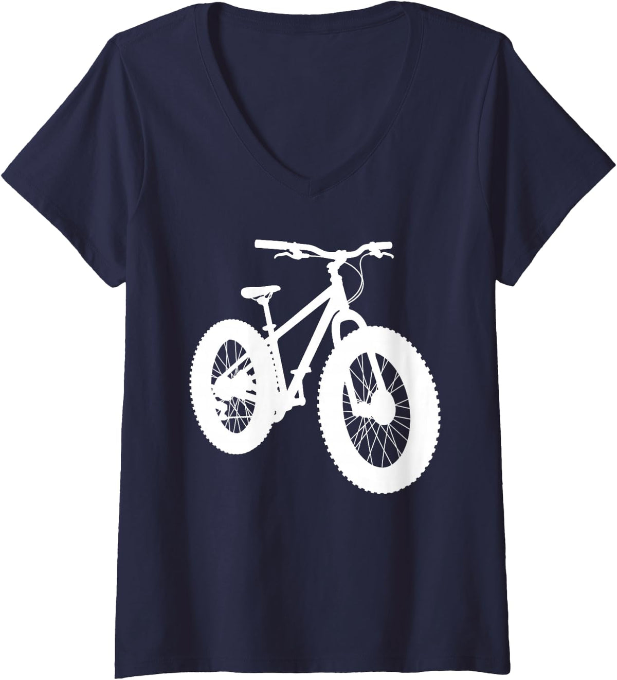 Women's Best Fat Tire Bike Art for Men Women Fatbike Fat Bike Lover V-Neck T-Shirt - Navy Blue