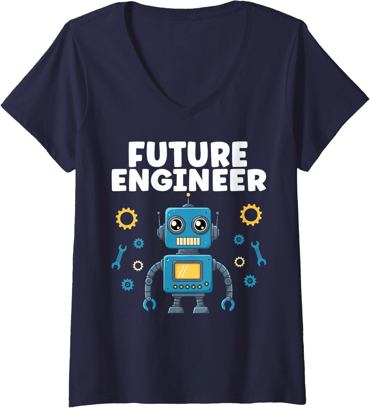 Women's Electrical Mechanical Engineering Future Engineer V-Neck T-Shirt - Navy Blue