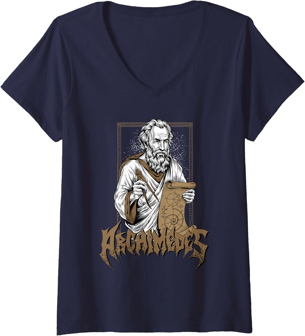 Women's Archimedes V-Neck T-Shirt - Navy Blue