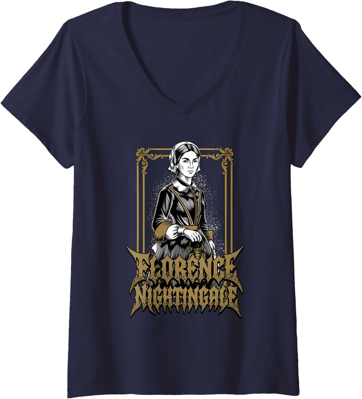 Women's Florence Nightingale V-Neck T-Shirt - Navy Blue