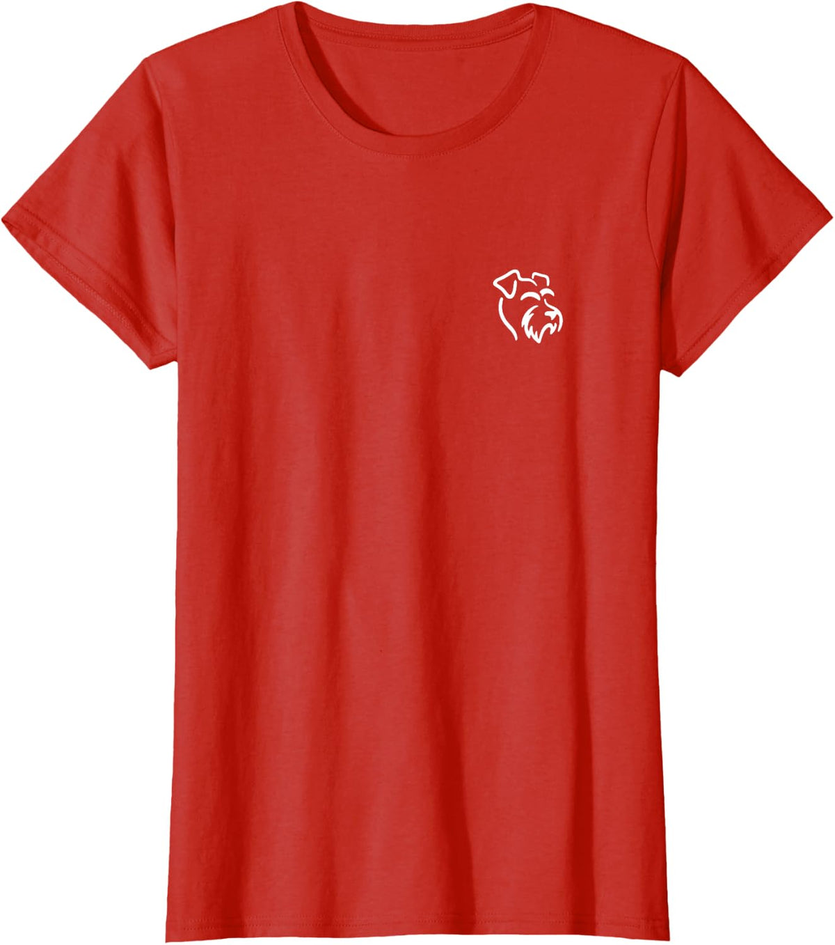 Miniature Schnauzer Simple Minimalist Line Art T-Shirt - Red