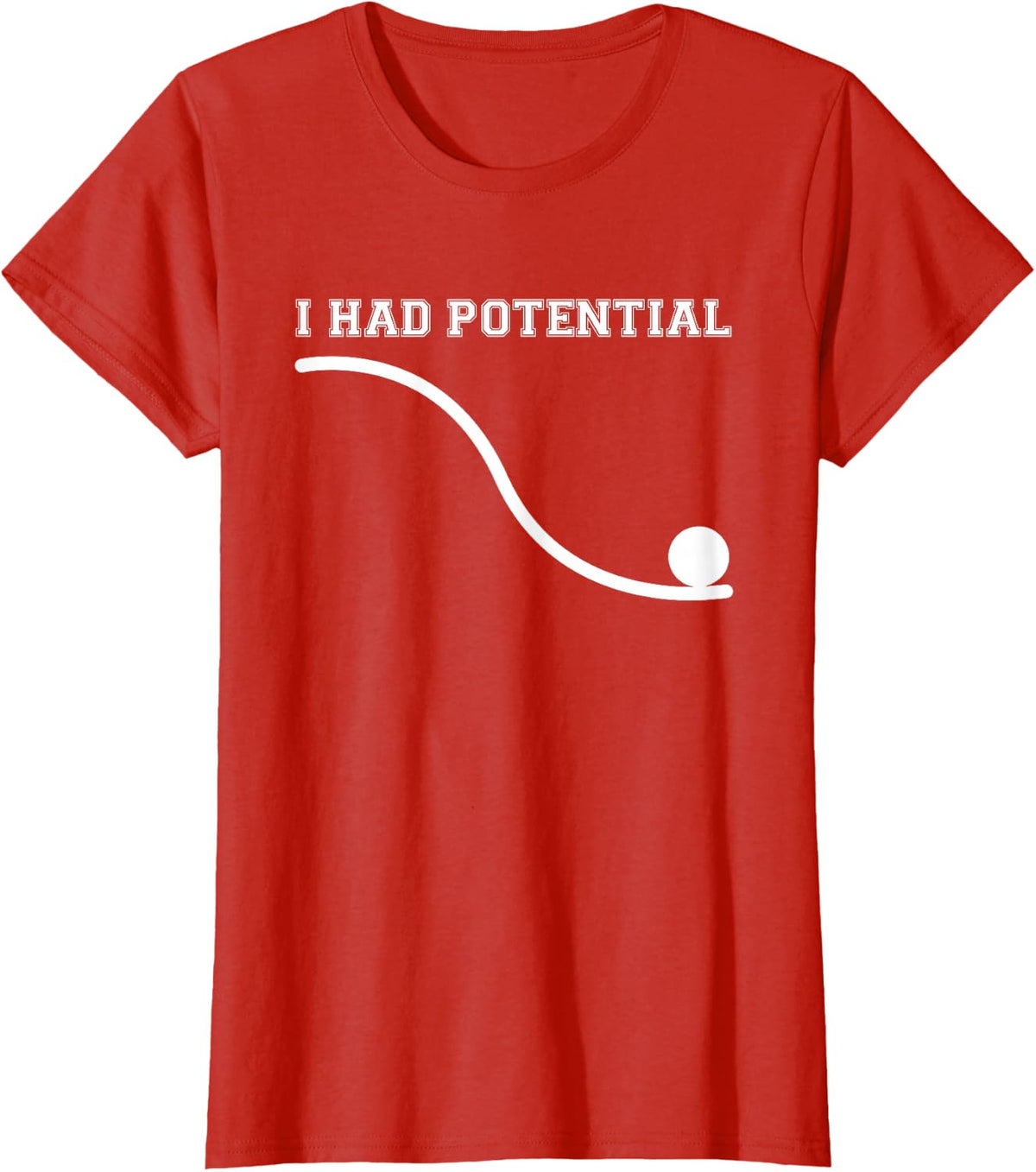 Retro Physics Joke T-Shirt - Red