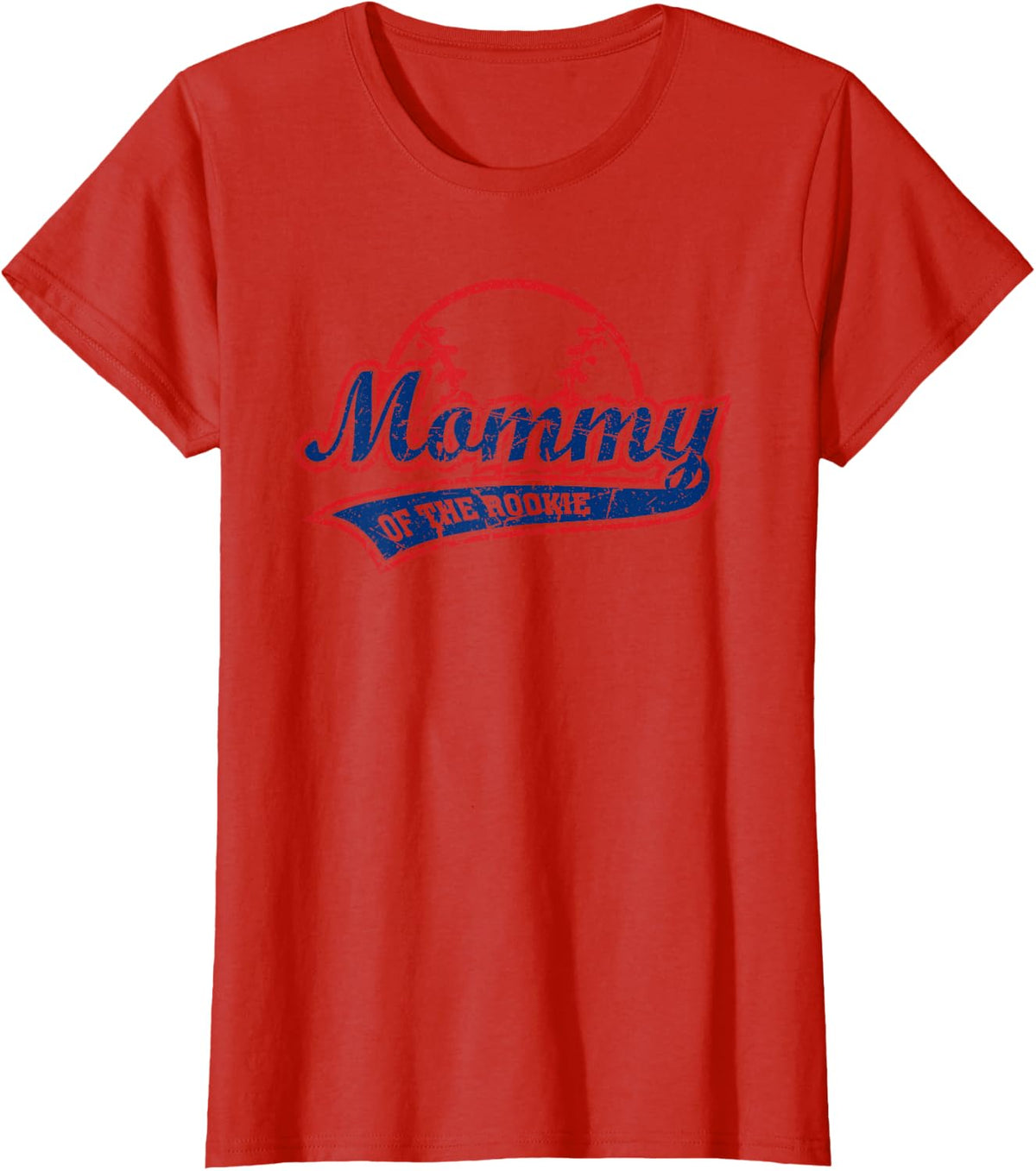 Funny Vintage Baseball Mommy of the Rookie T-Shirt - Red