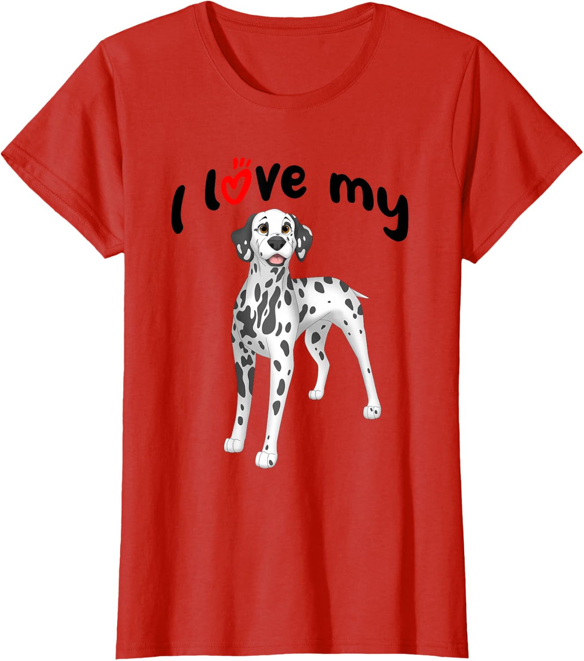 I Love My Dalmatian Dog T-Shirt - Red