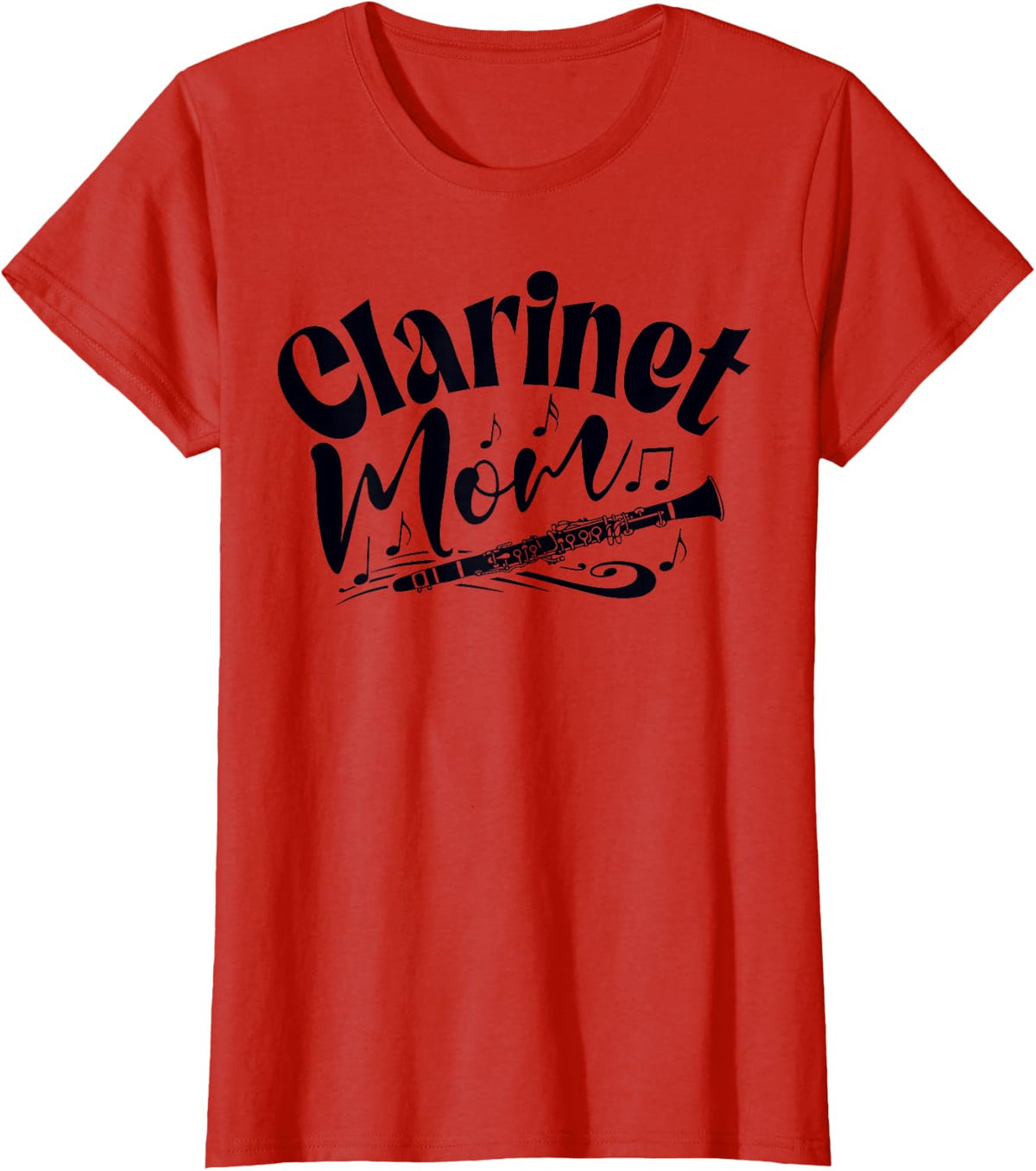 Clarinet Mom Marching Band For Women Mother Mama Player T-Shirt - Red