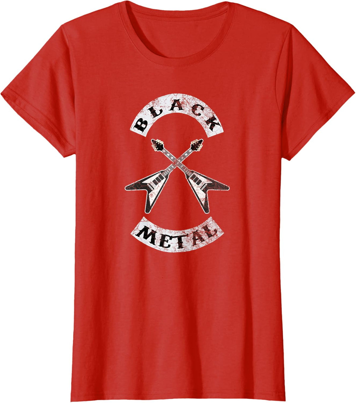 Black Metal THRASH DEATH METAL Guitar Solo Heavy Metal Core T-Shirt - Red