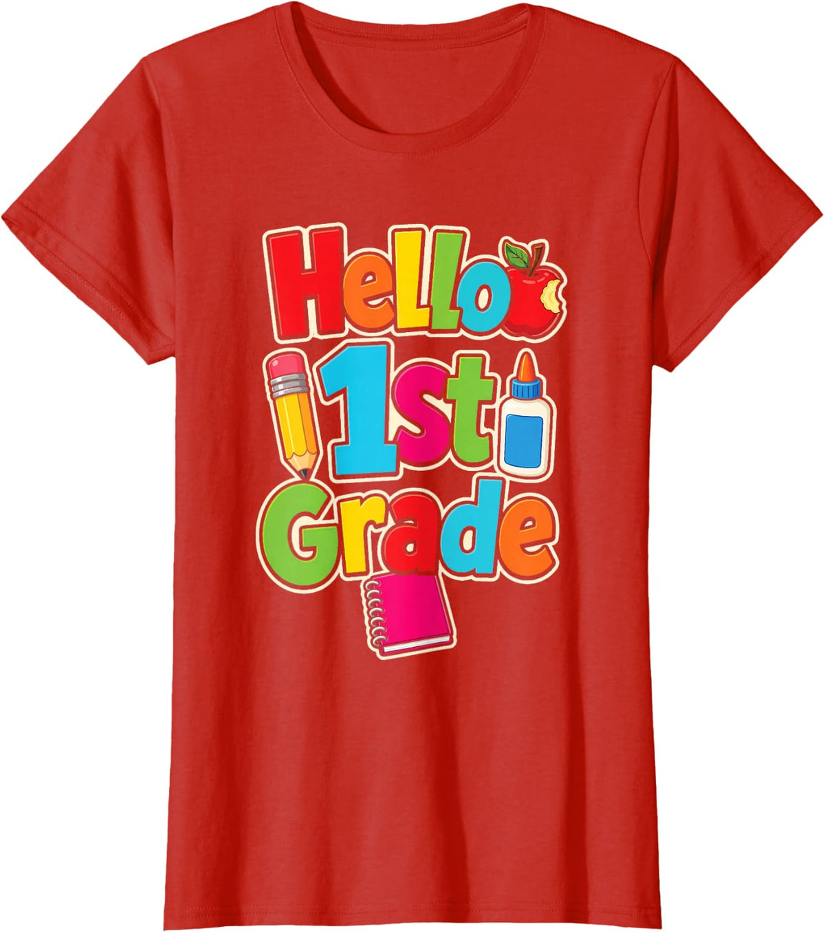 1st Grade First Day of School Boys Girls Kids Gift T-Shirt - Red