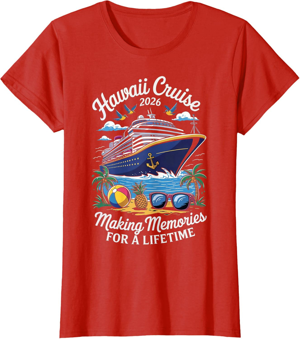 Hawaii Cruise 2026 Vacation Trip Matching Family Group T-Shirt - Red