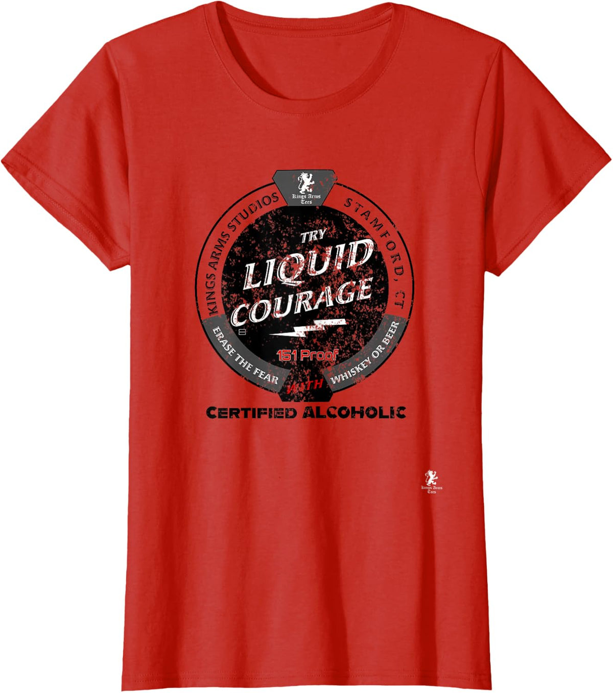 Liquid Courage Alcoholic T-Shirt - Red