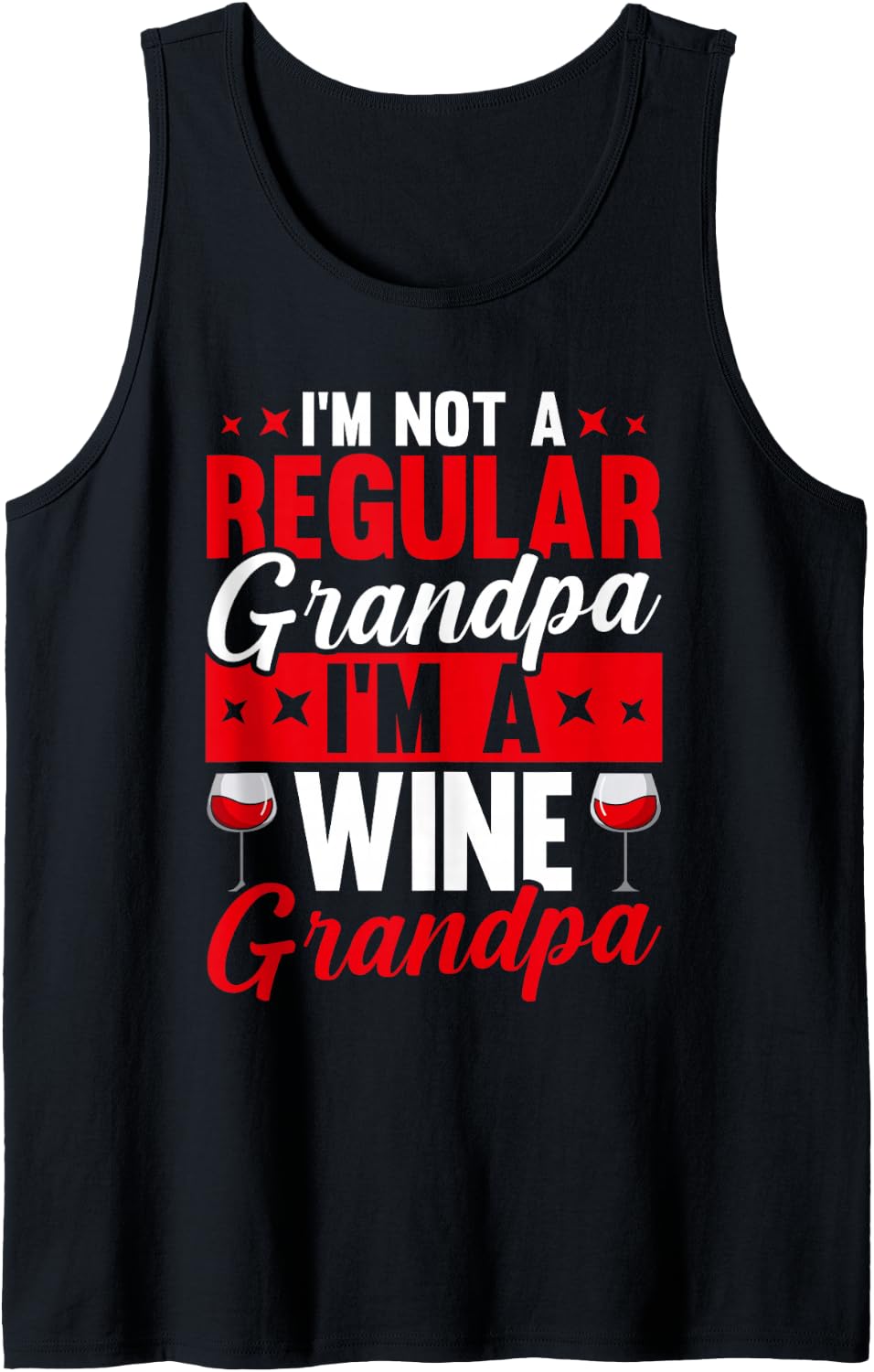 Men's Grandfather Wine Gramps Granddad Grandpa Sleeveless Tank Top - Black