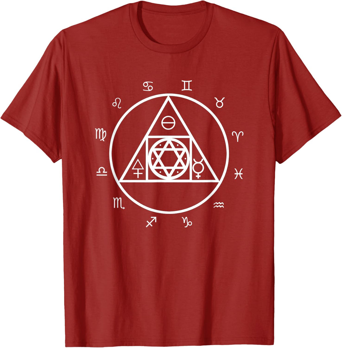 Magic Circle Occult T-Shirt - Cranberry Red