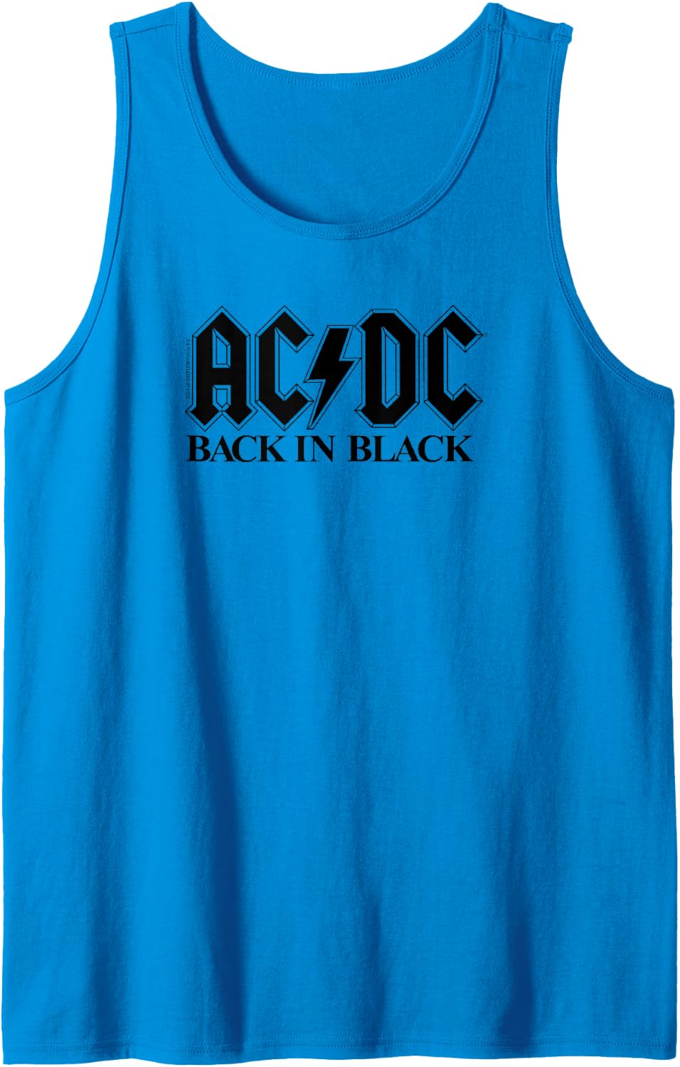 Official AC/DC Back In Black Logo Rock Band Music Vintage Tank Top - Sapphire Blue