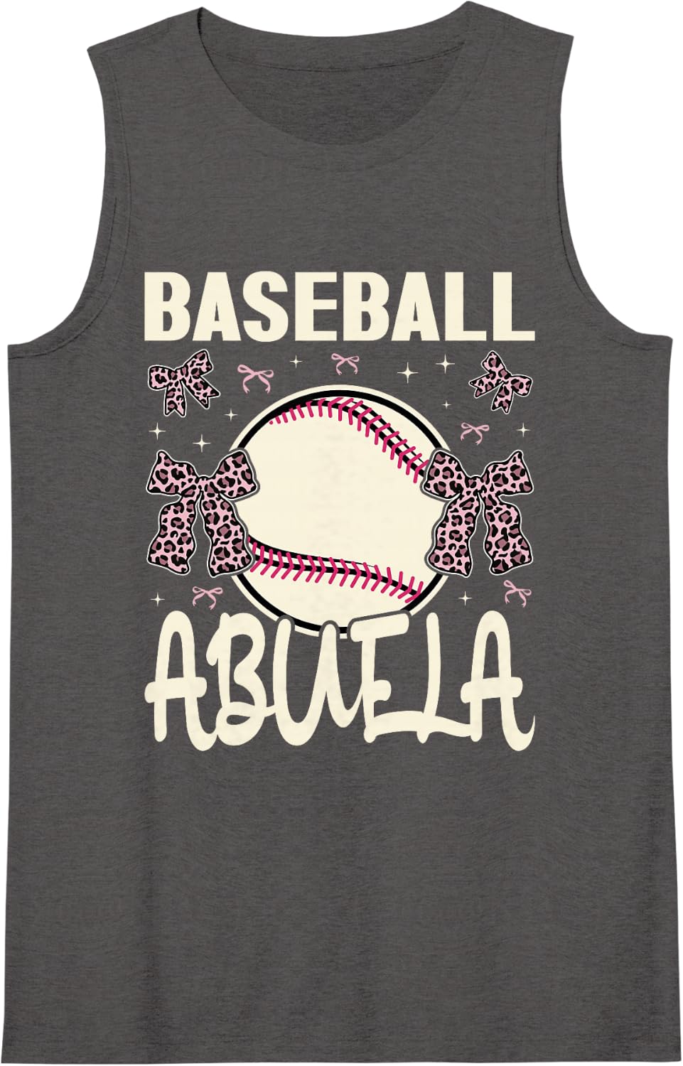 Women's Baseball Lover Player Cute Grandma Grandmother Women Abuela Tank Top - Dark Heather Grey