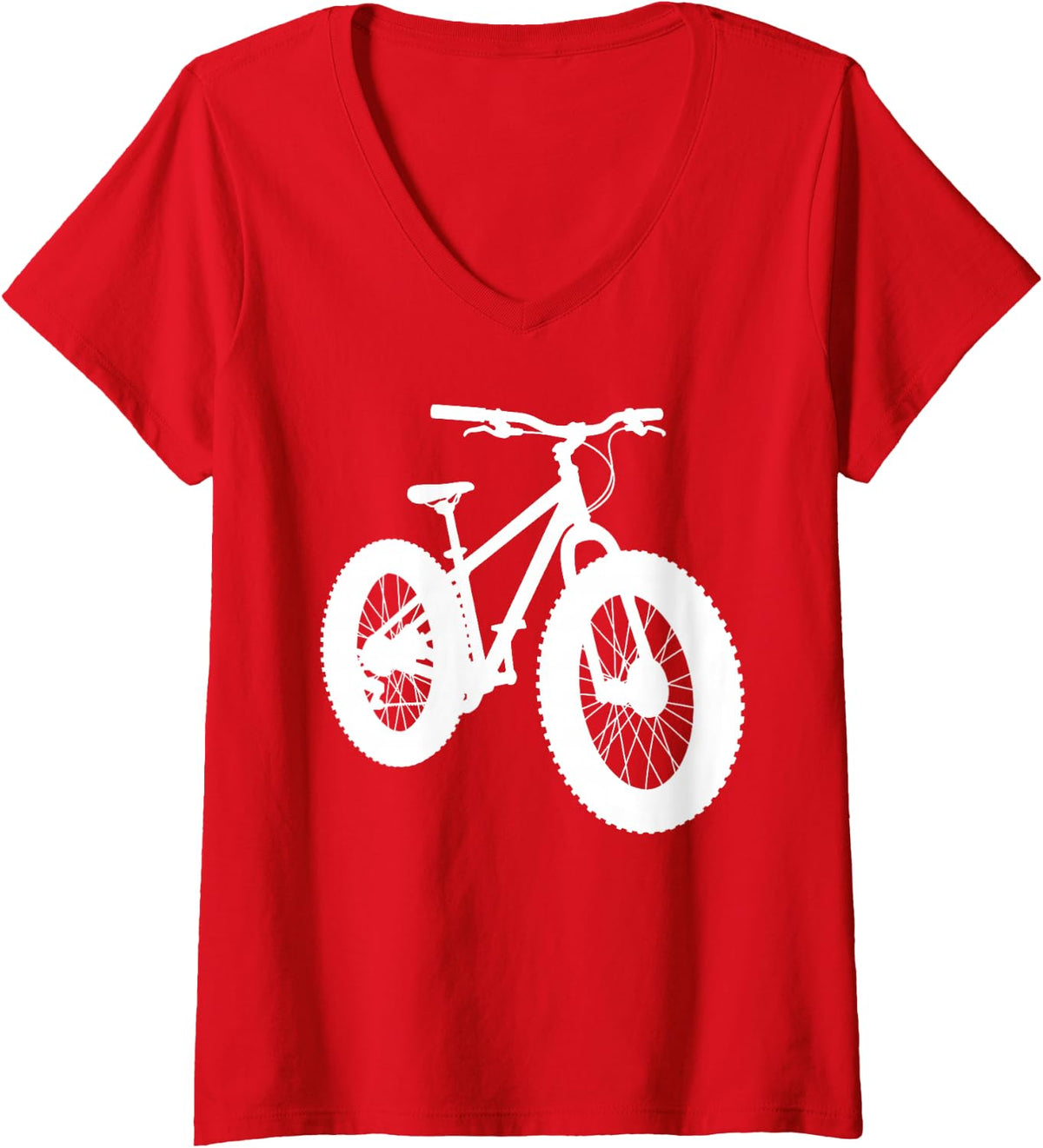 Women's Best Fat Tire Bike Art for Men Women Fatbike Fat Bike Lover V-Neck T-Shirt - Red