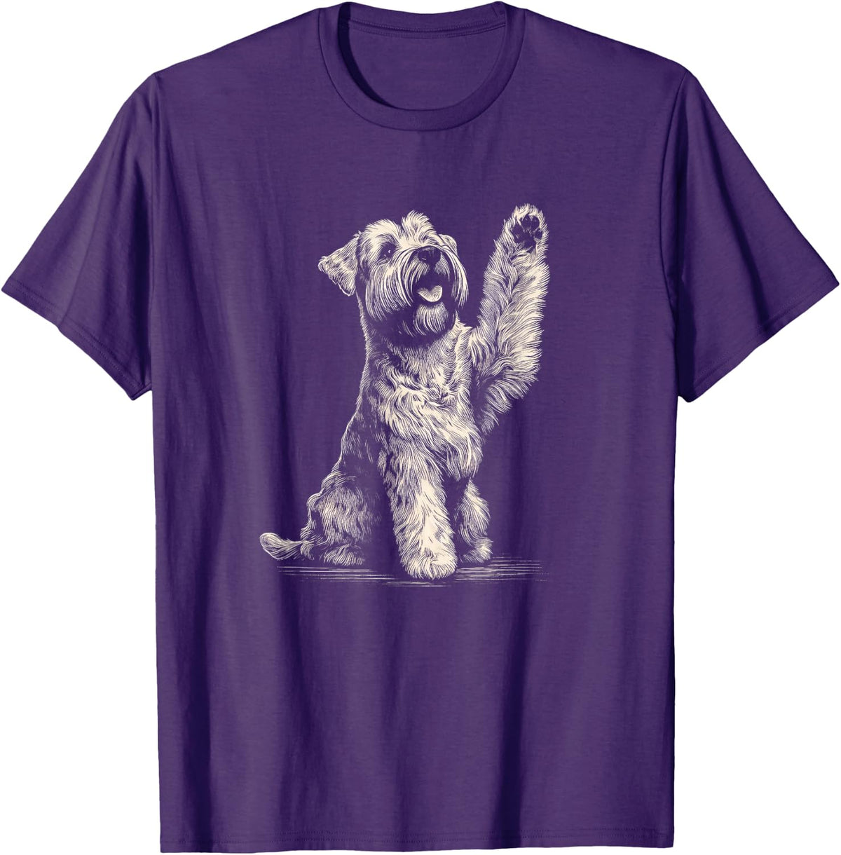 Cute Soft Coated Wheaten Terrier Dog Art for Women and Men T-Shirt - Purple