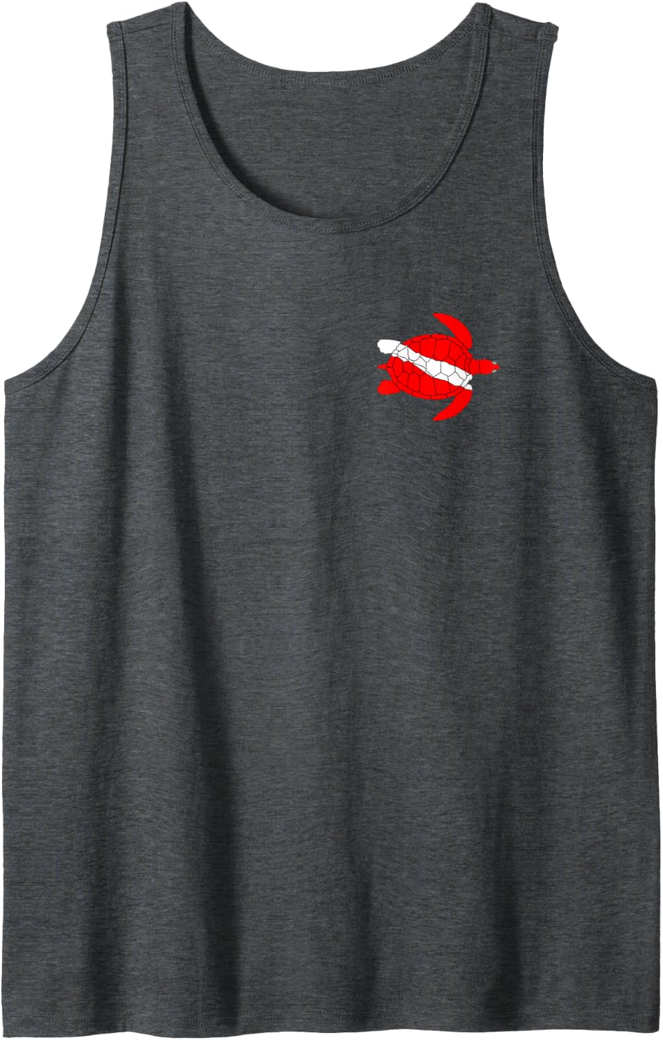 Sea Turtle Dive Flag Scuba Diving Lovers Tank Top - Dark Heather Grey