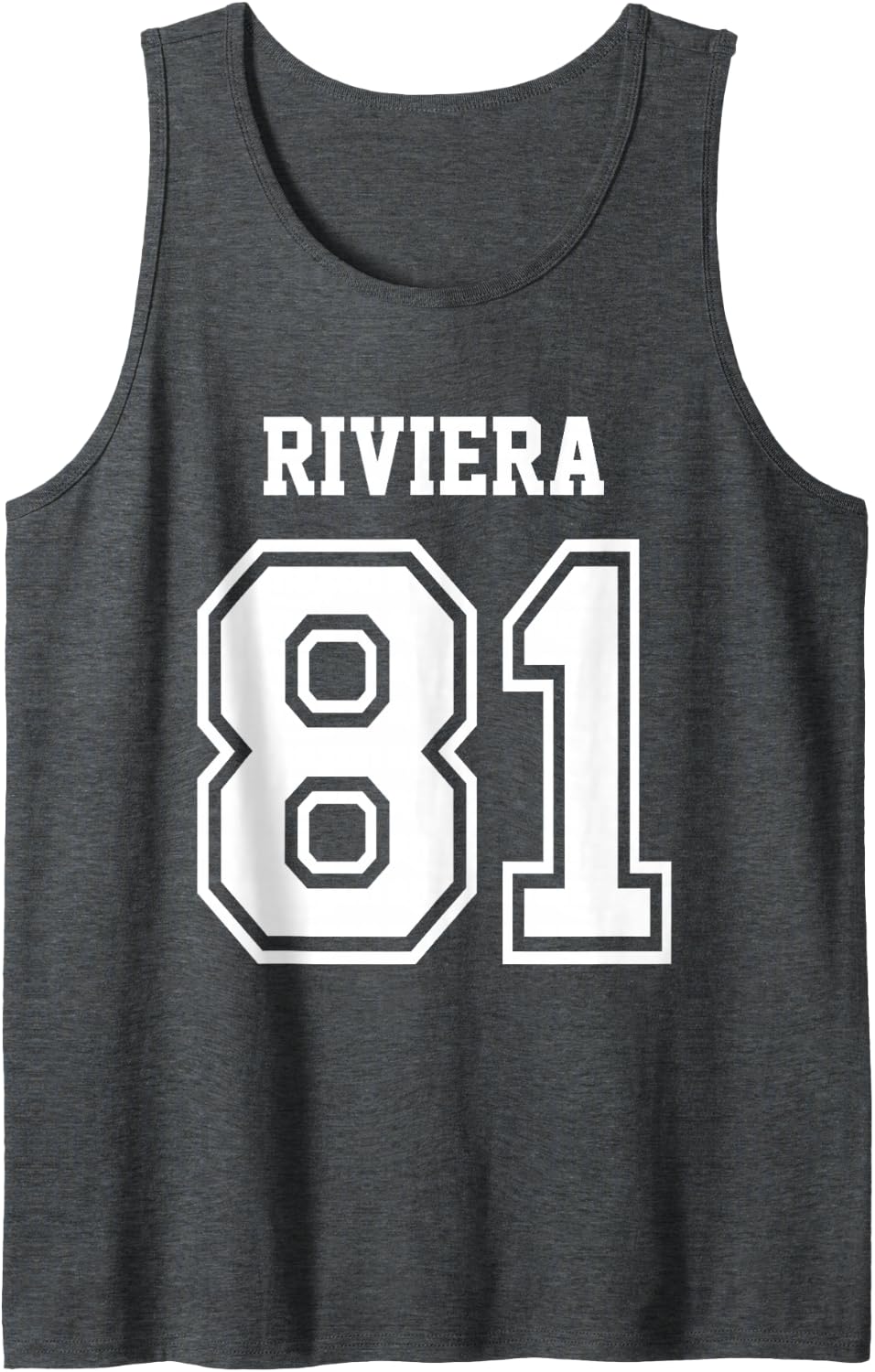 Jersey Style Monte Carlo 81 Monaco French Riviera Tank Top - Dark Heather Grey