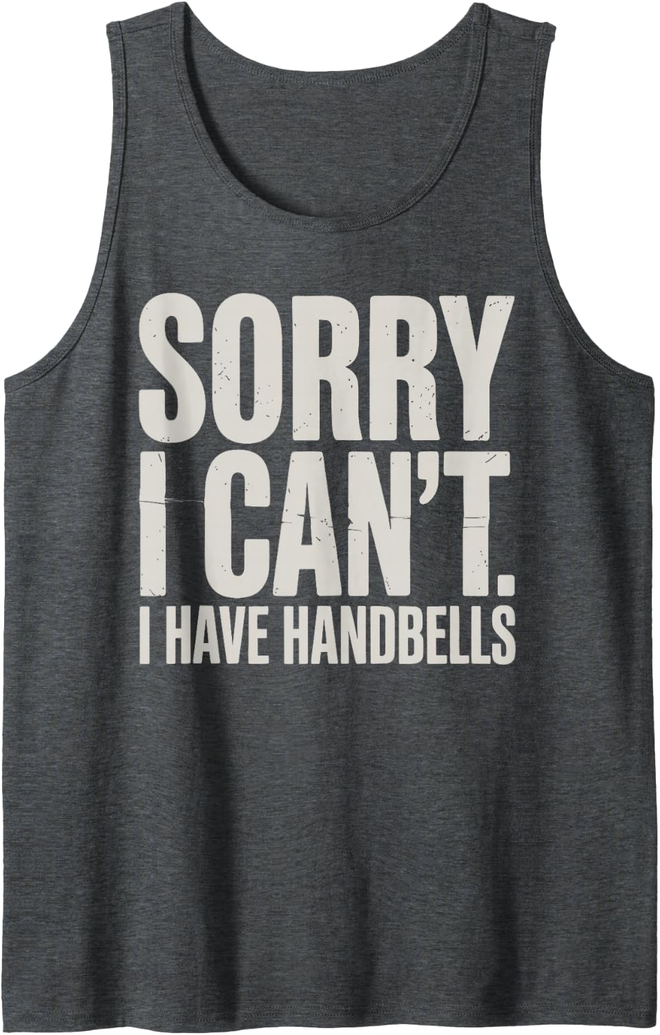 Best Handbell Art for Men Women Kid Choir Hand Bell Director Sleeveless Tank Top - Dark Heather Grey