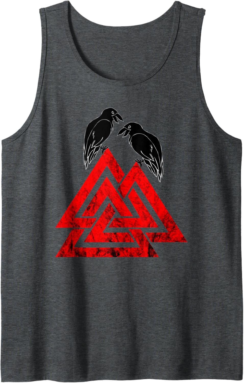 Valknut Symbol Odin Raven Norse Mythology Viking Warrior Tank Top - Dark Heather Grey