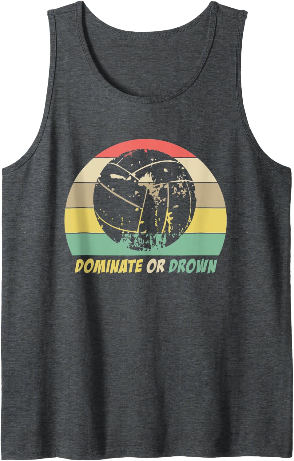 Retro Water Polo Funny Quotes Water Polo Tank Top - Dark Heather Grey