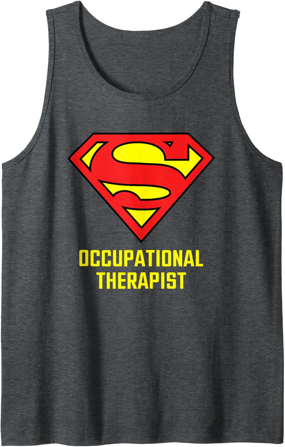 Superman Super Occupational Therapist Sleeveless Tank Top - Dark Heather Grey