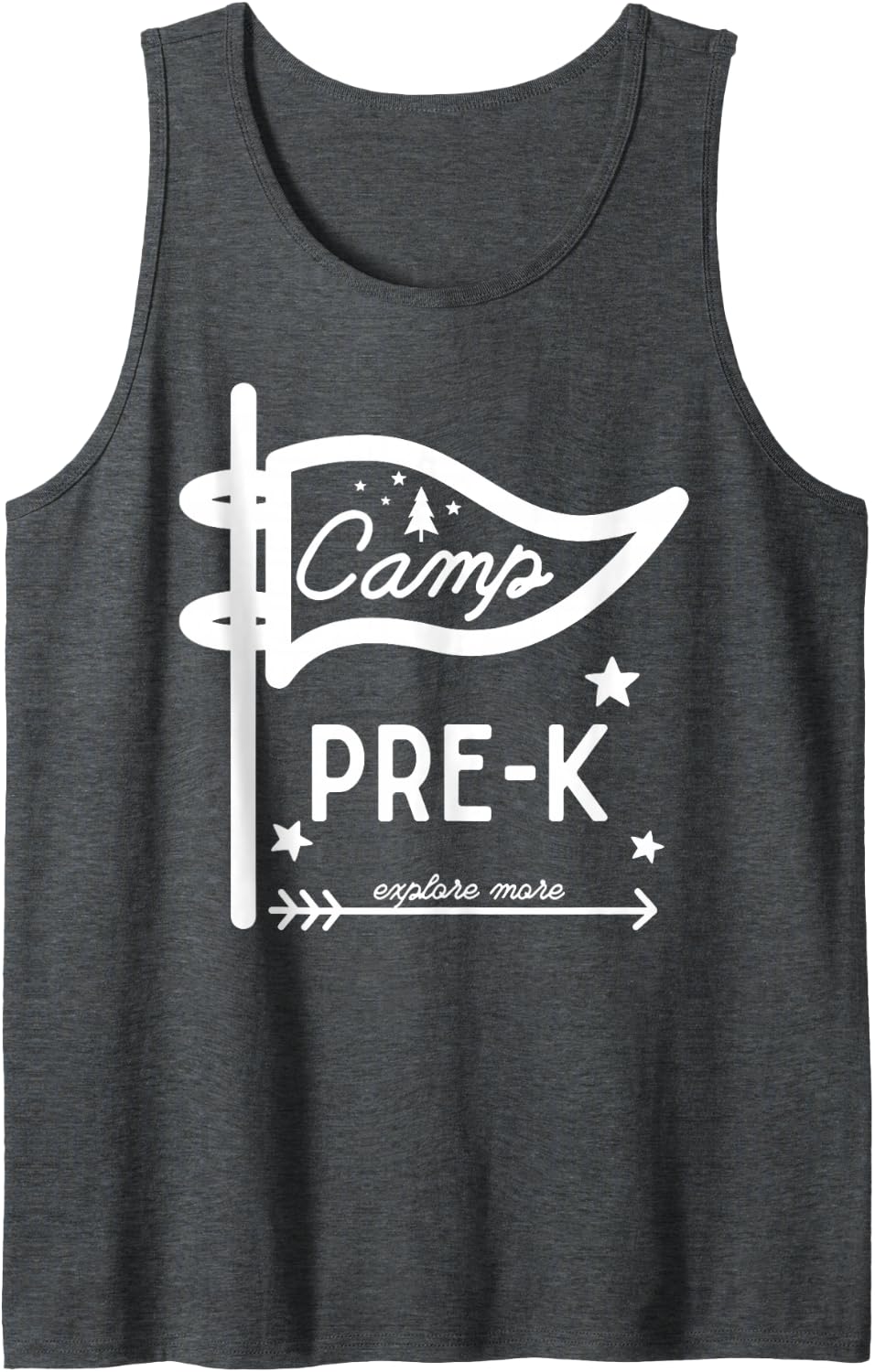 Camp Pre-K Teacher Camping Preschool Teacher Back to School Sleeveless Tank Top - Dark Heather Grey