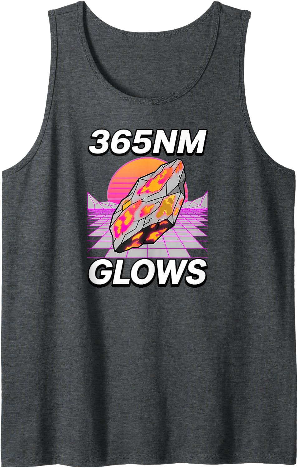 365nm UV Mineral Hunter Fluorescent Rockhound Sodalite Tank Top - Dark Heather Grey