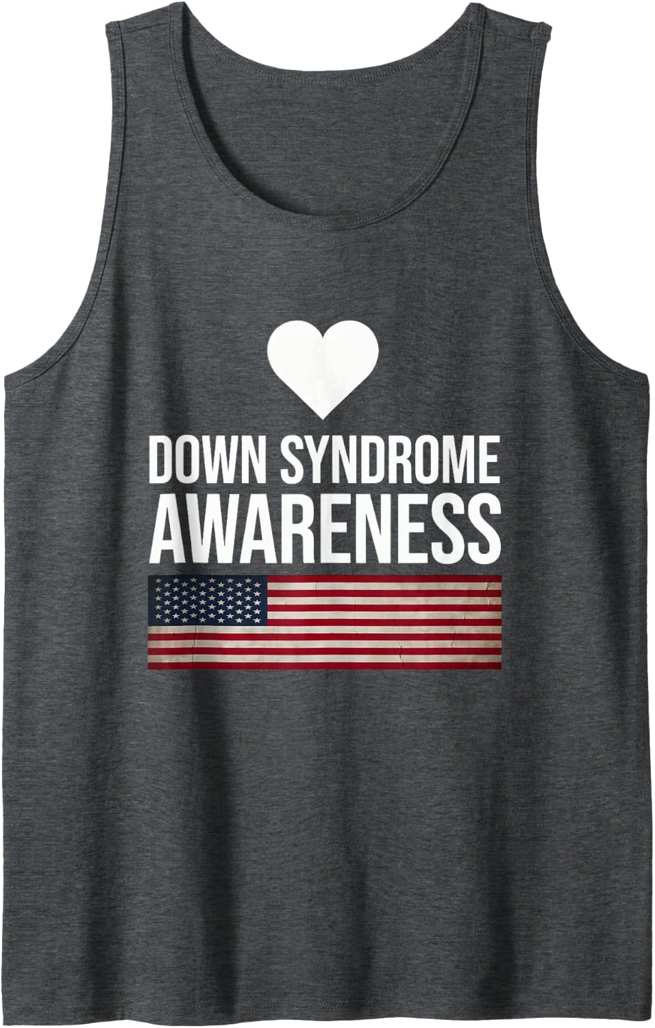 Down Syndrome Awareness Sleeveless Tank Top - Dark Heather Grey