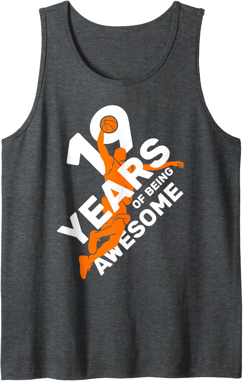 19 Years of Being Awesome Basketball 19TH Birthday Tank Top - Dark Heather Grey