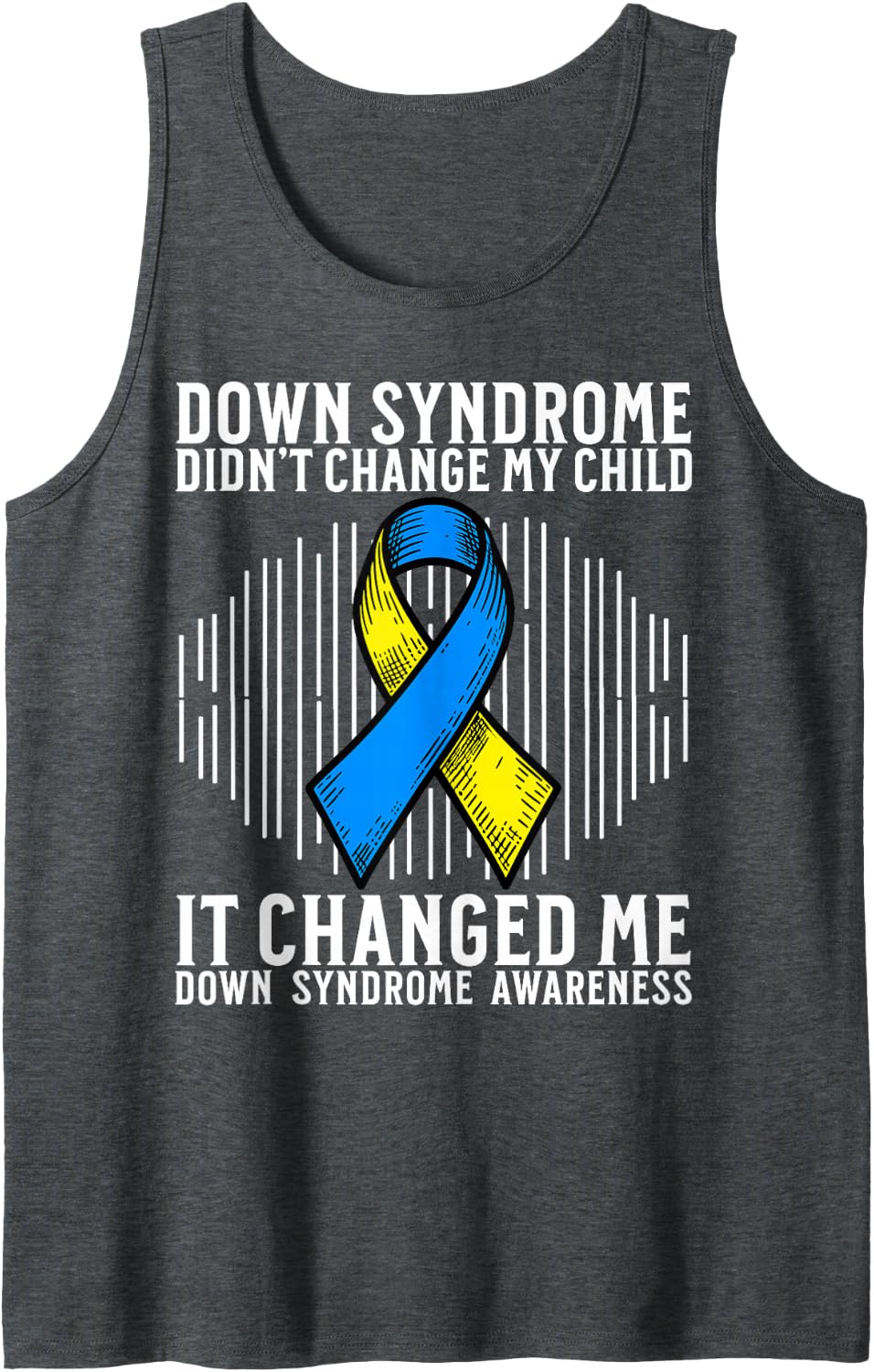 Down Syndrome Awareness Women Support Down Syndrome Mom Dad Sleeveless Tank Top - Dark Heather Grey