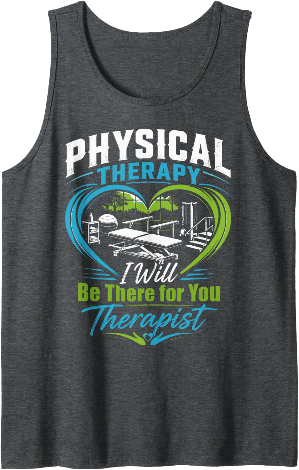 Physical Therapist PT PTA Physical Therapy Sleeveless Tank Top - Dark Heather Grey