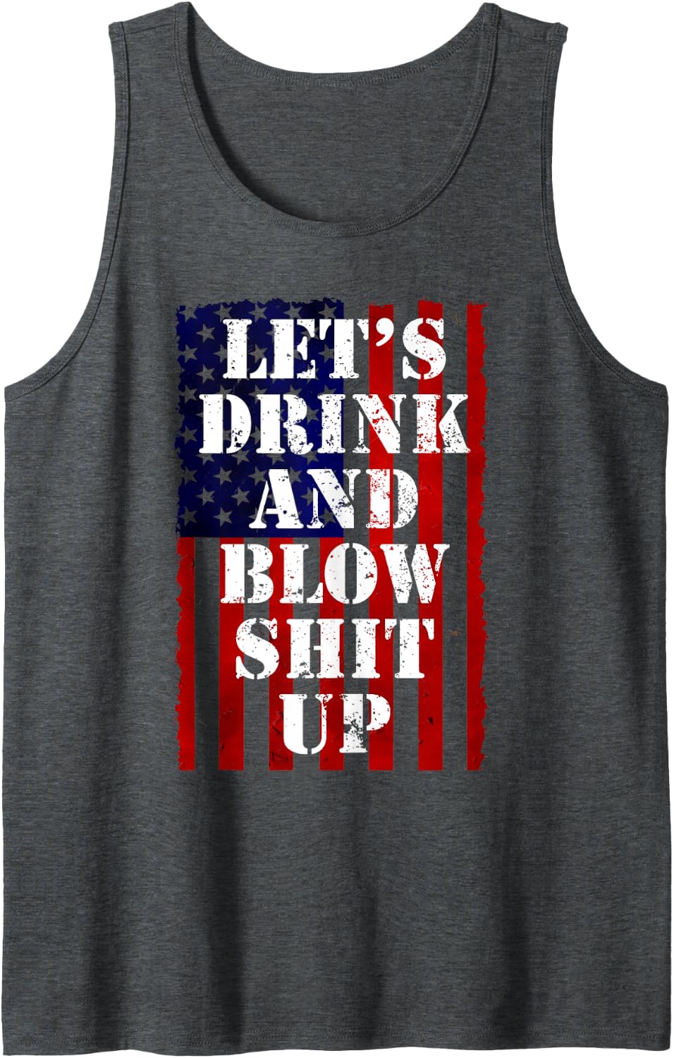 Funny Fireworks Shirts for Men Women Day Drinking 4th July Tank Top - Dark Heather Grey