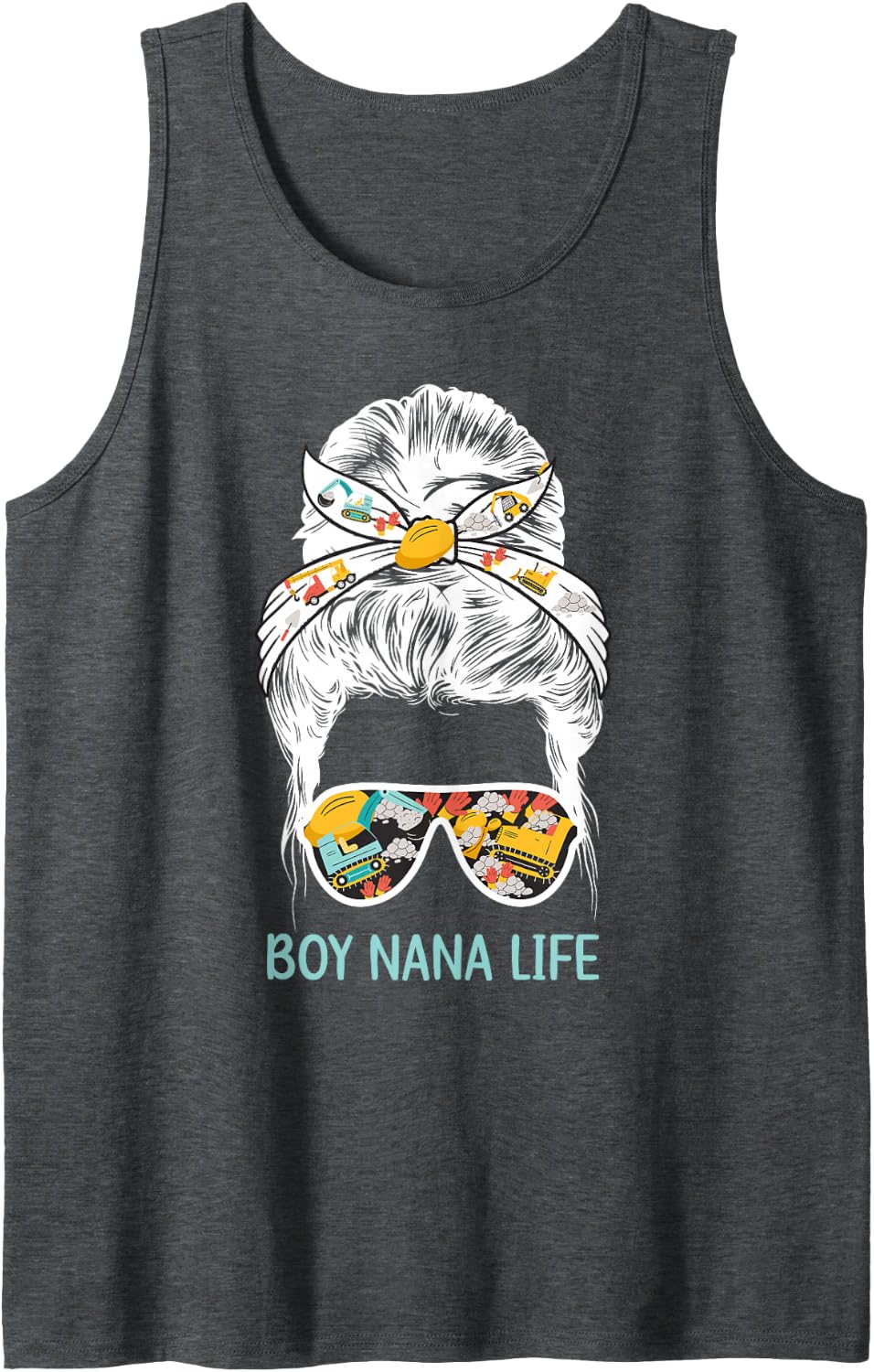 Boy Nana Life Grandma Nana of Boys Nana Tank Top - Dark Heather Grey