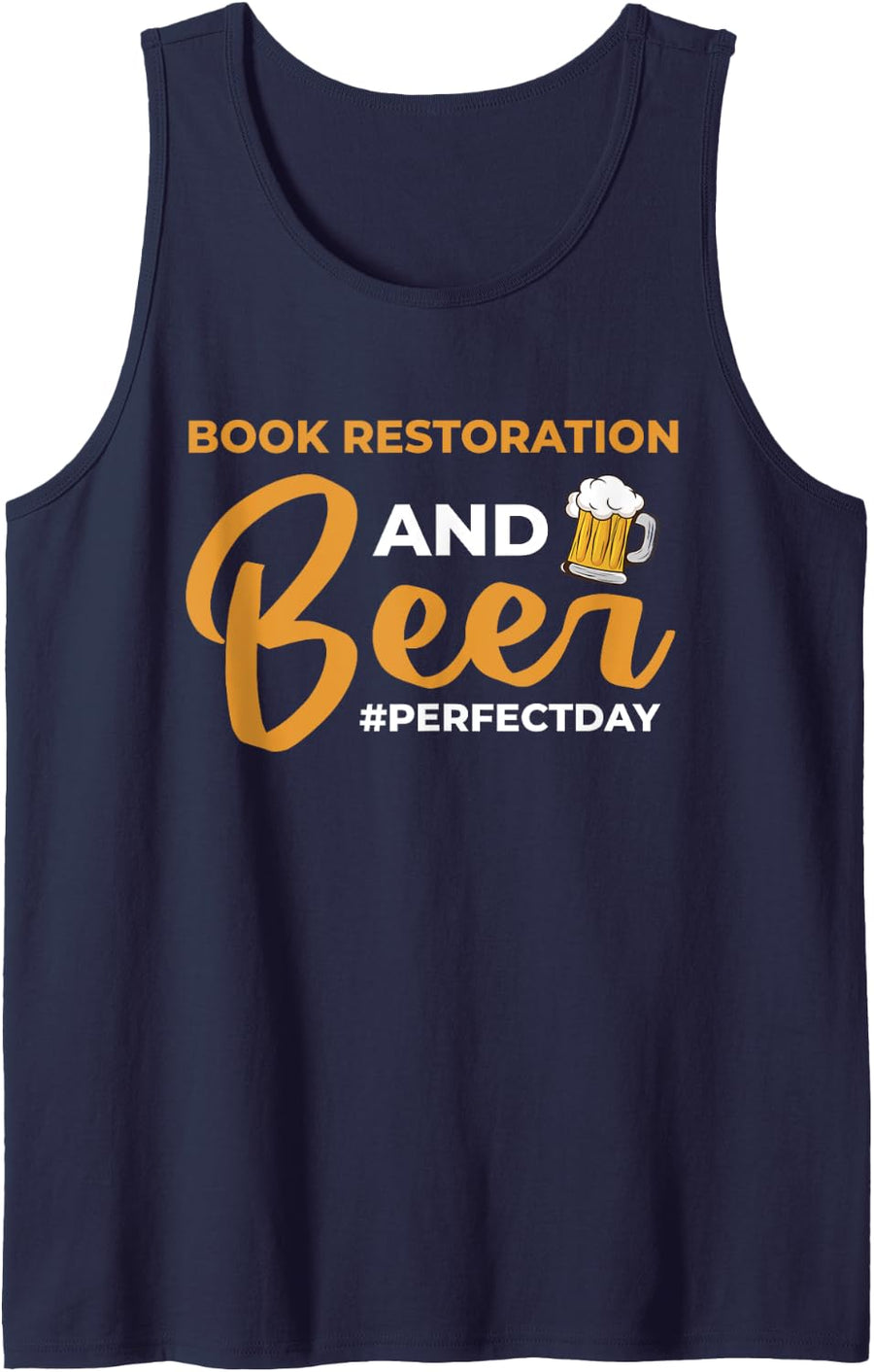 Book Restoration and Beer perfectday Books Restore Tank Top - Navy Blue