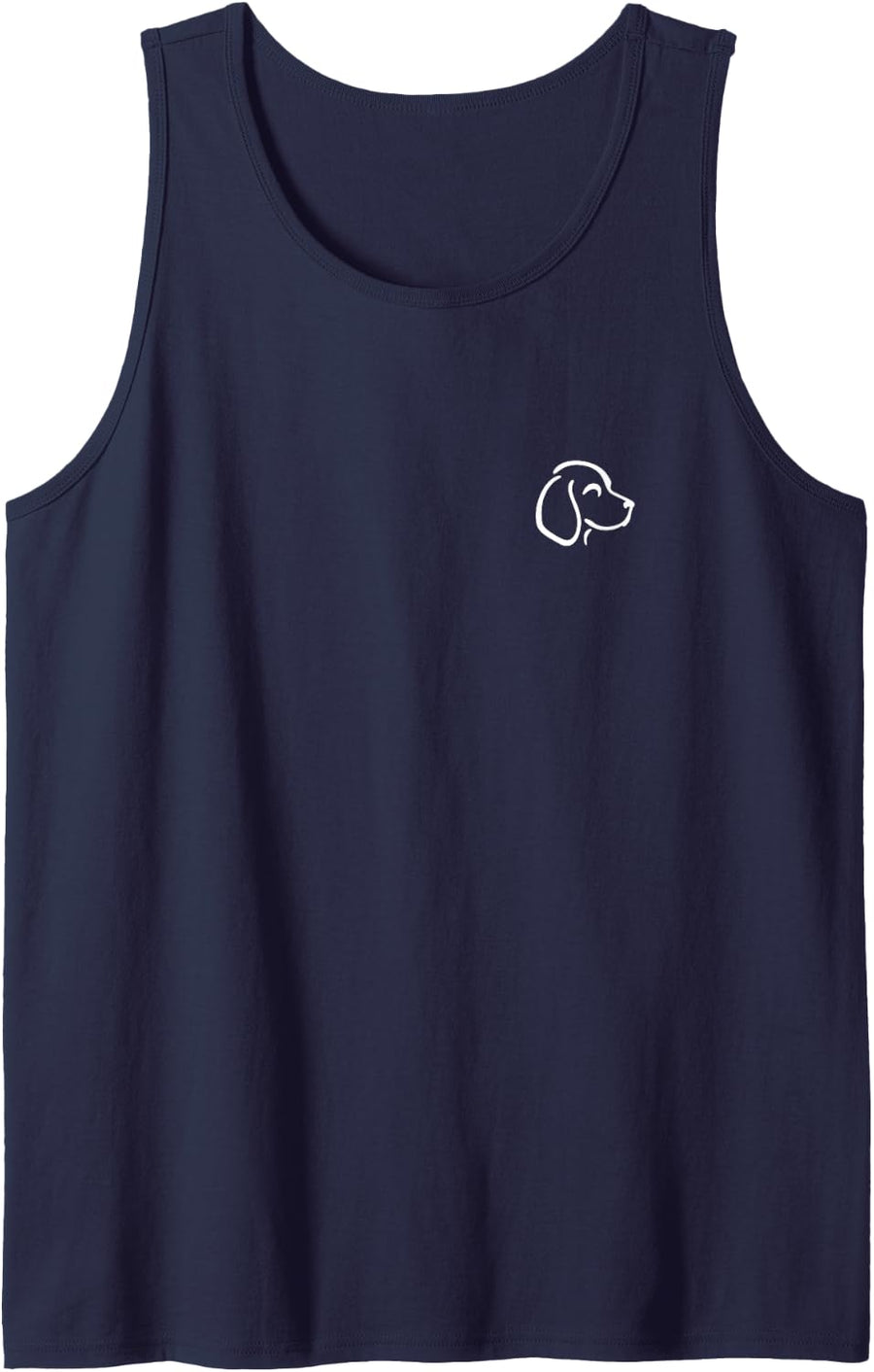 Beagle Simple Minimalist Line Art Sleeveless Tank Top - Navy Blue