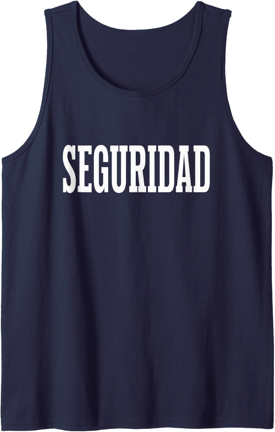 Seguridad Funny Security Role in Spanish Sleeveless Tank Top - Navy Blue