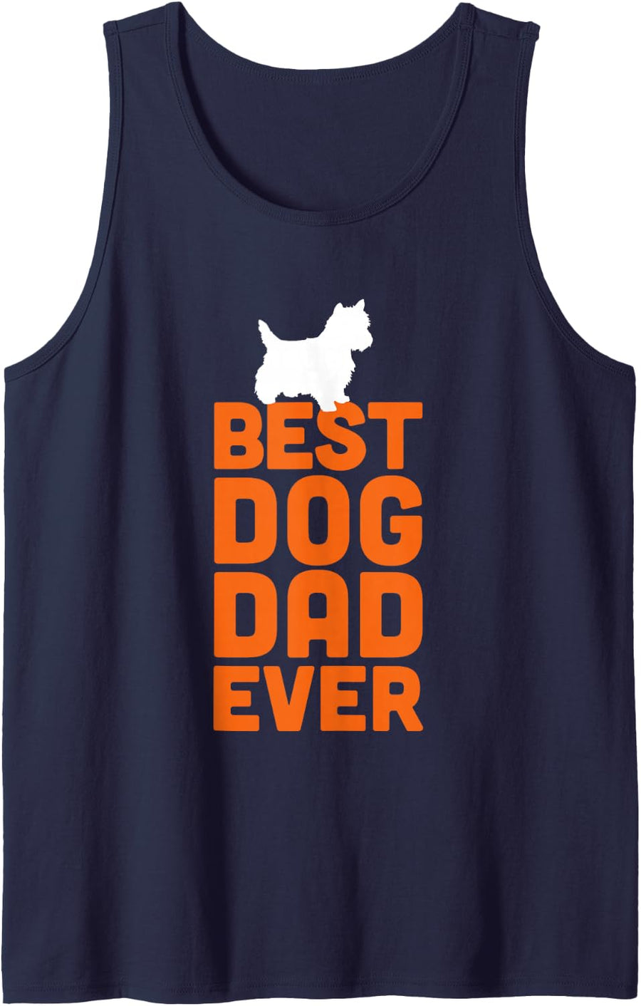 Men's West Highland Terrier Gift/Westie - Best Dog Dad Ever Sleeveless Tank Top - Navy Blue