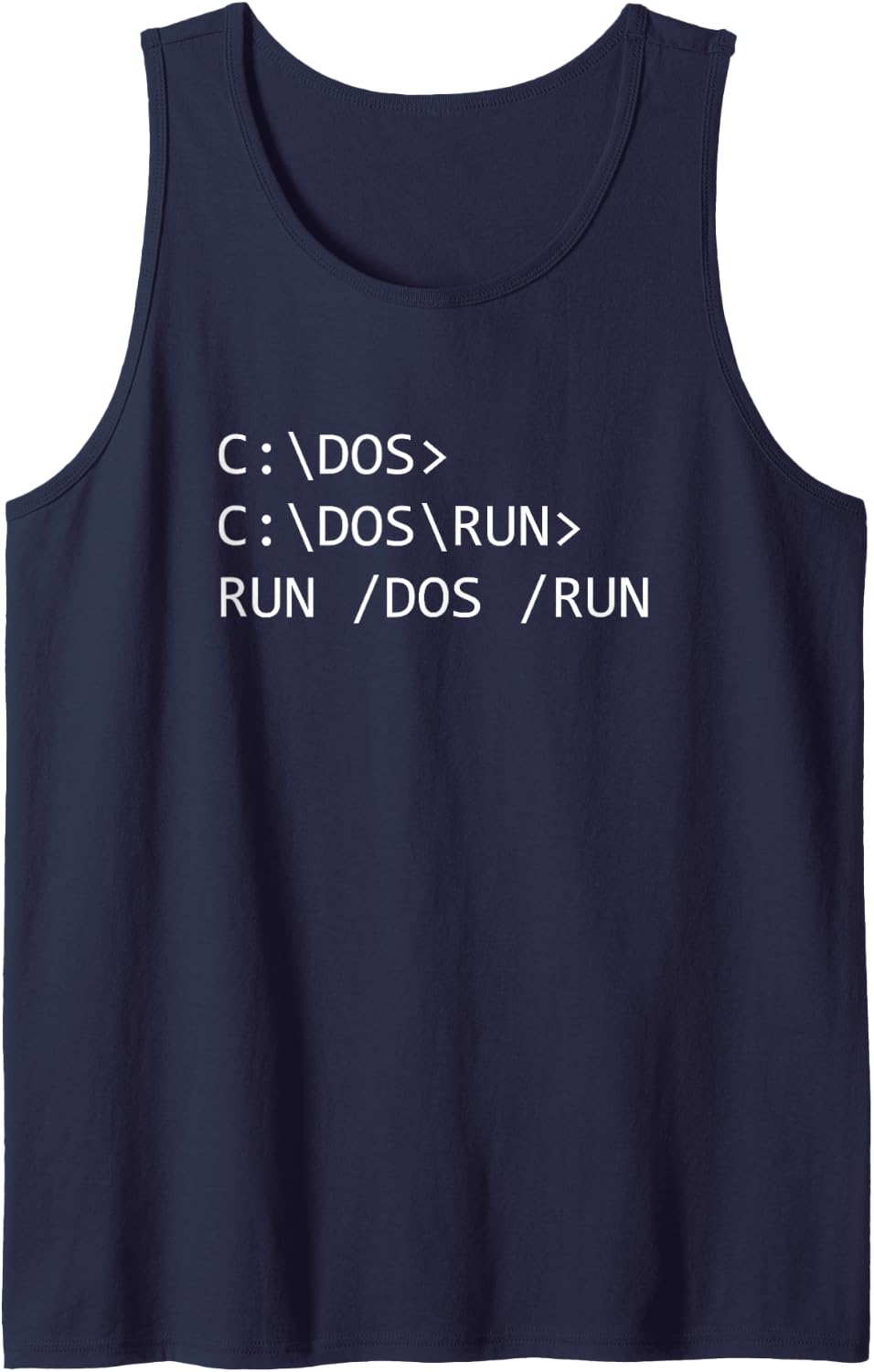C:DOSRUN - Funny Software Programmer Tank Top - Navy Blue
