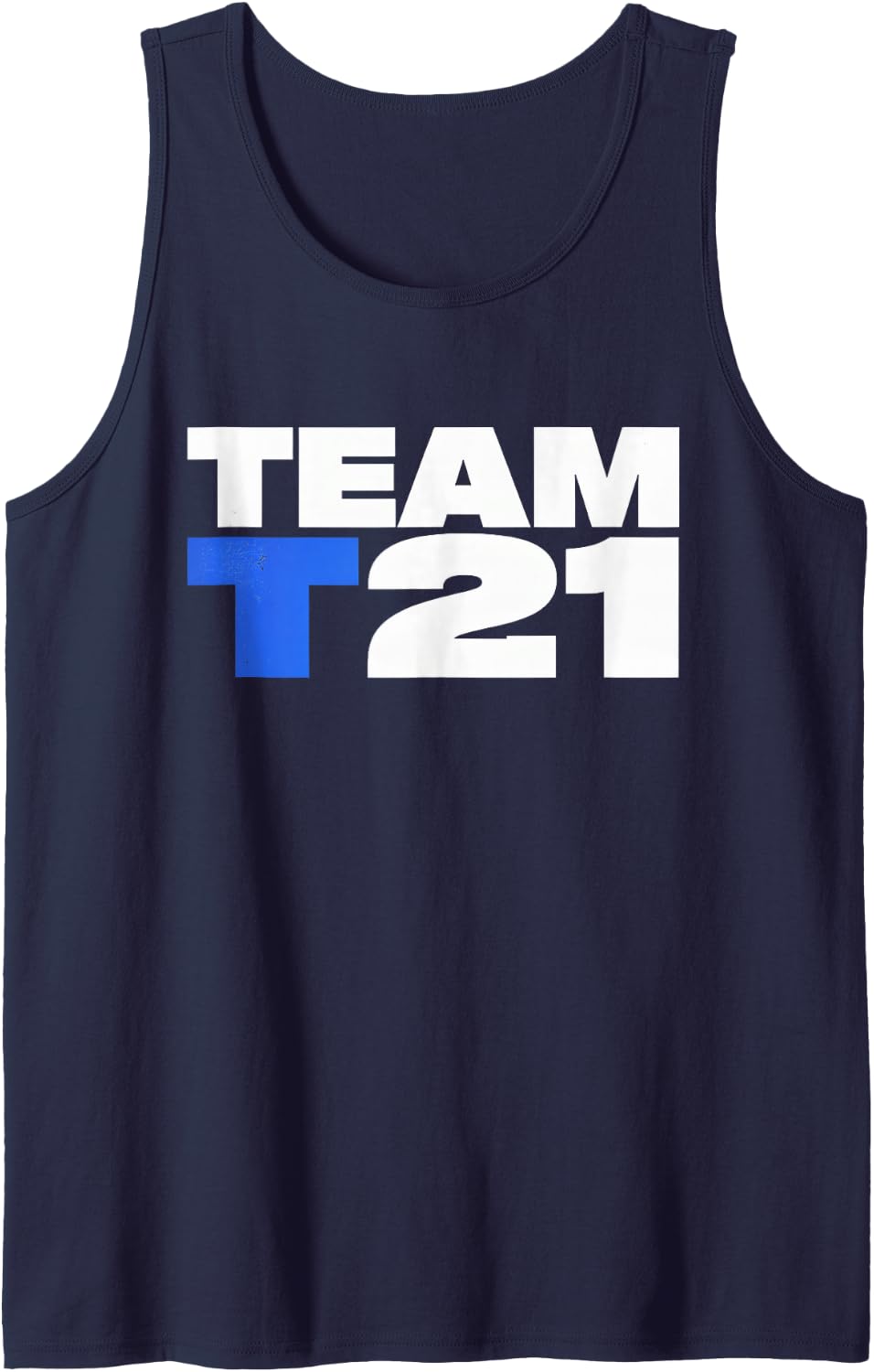 Team T21 - Down Syndrome Awareness Sleeveless Tank Top - Navy Blue