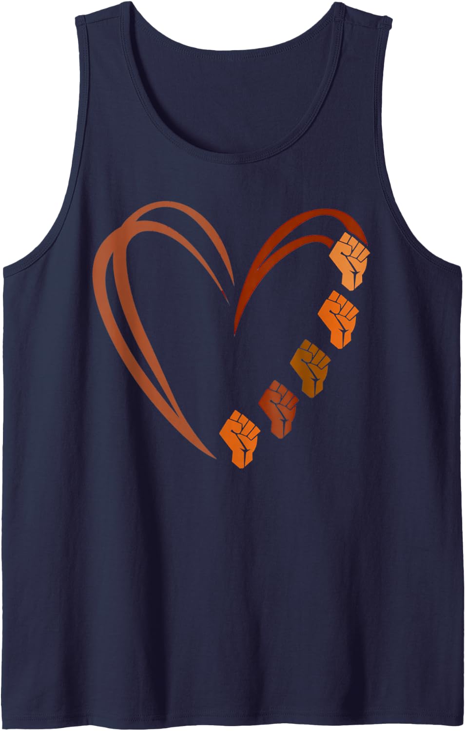 Inspiring Black Leaders Power Fist Hand Black History Month Sleeveless Tank Top - Navy Blue
