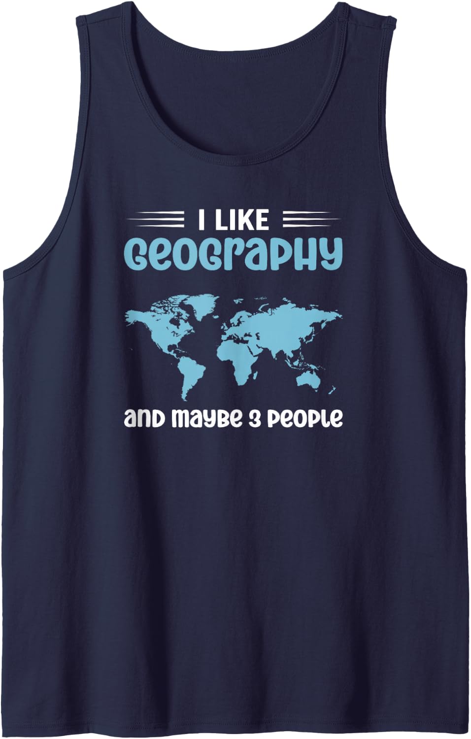 Earth Geology Geographer I Like Geography Sleeveless Tank Top - Navy Blue