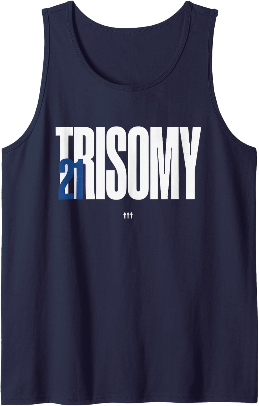 Trisomy 21 - Down Syndrome Awareness Sleeveless Tank Top - Navy Blue