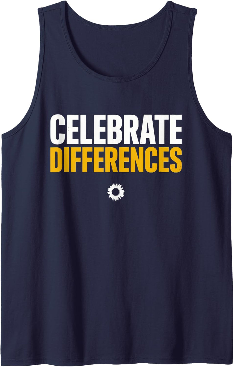 Celebrate Differences - Down Syndrome Awareness Sleeveless Tank Top - Navy Blue