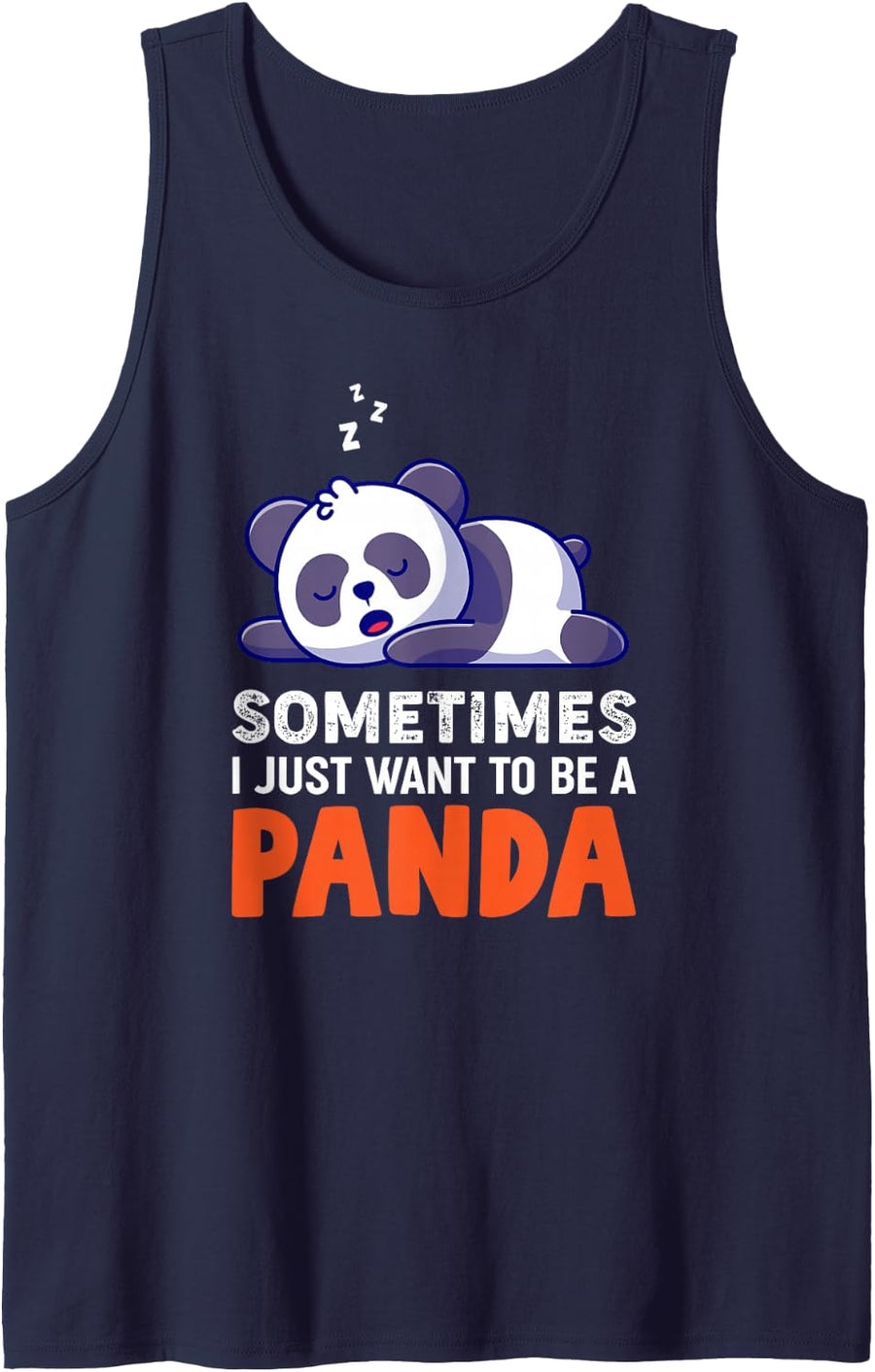 Sleeping Panda Pandas Pyjamas Nap Sleep Sleeveless Tank Top - Navy Blue