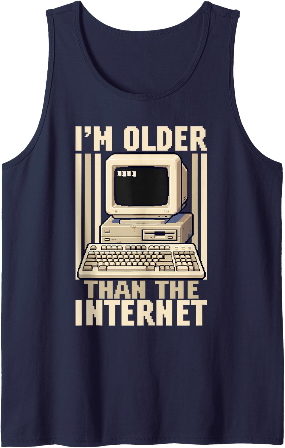 I'm Older Than the Internet Vintage Computer Classic Retro Tank Top - Navy Blue