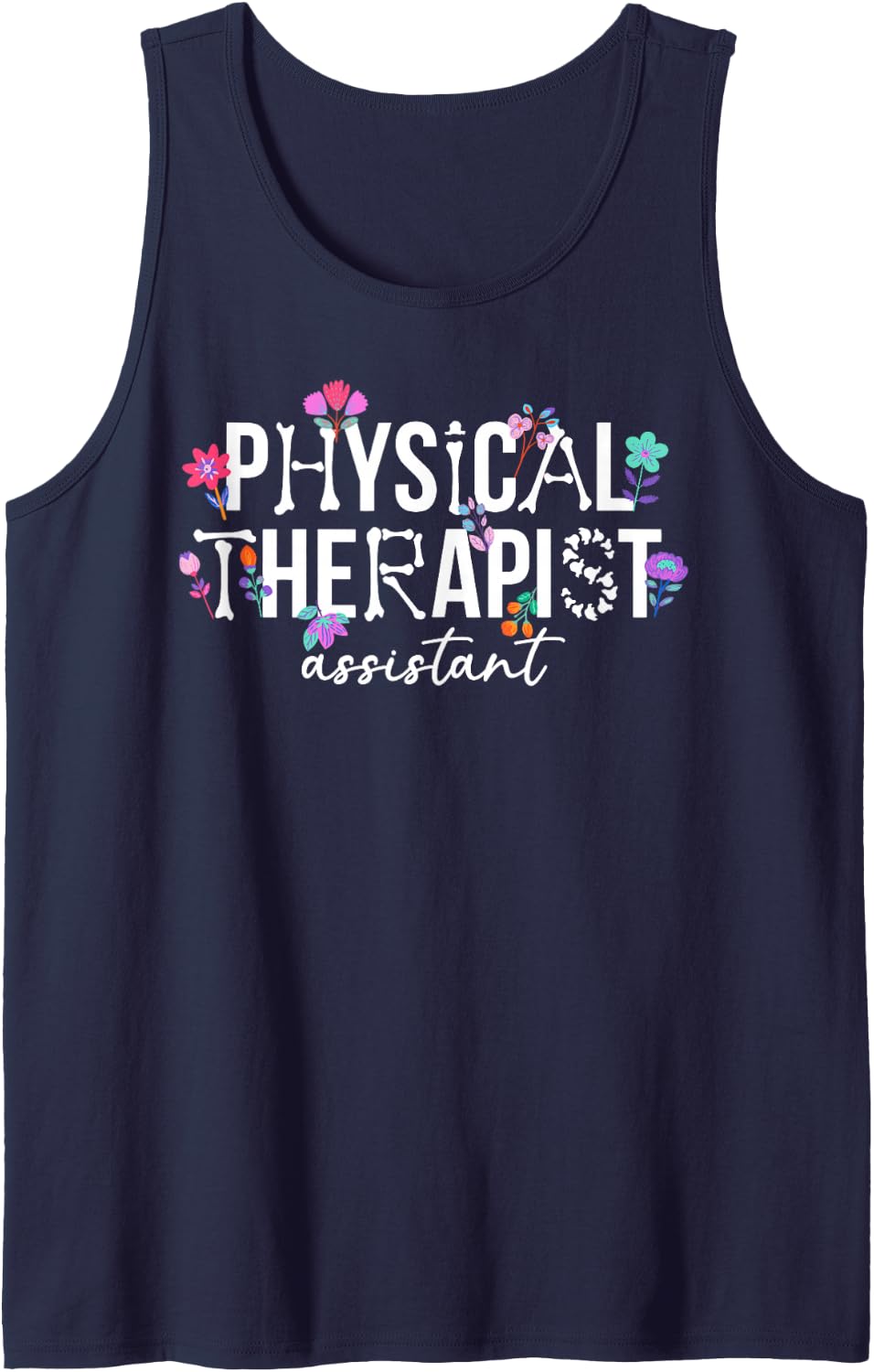 Physical Therapist Assistant PTA Physical Therapy Assistant Sleeveless Tank Top - Navy Blue