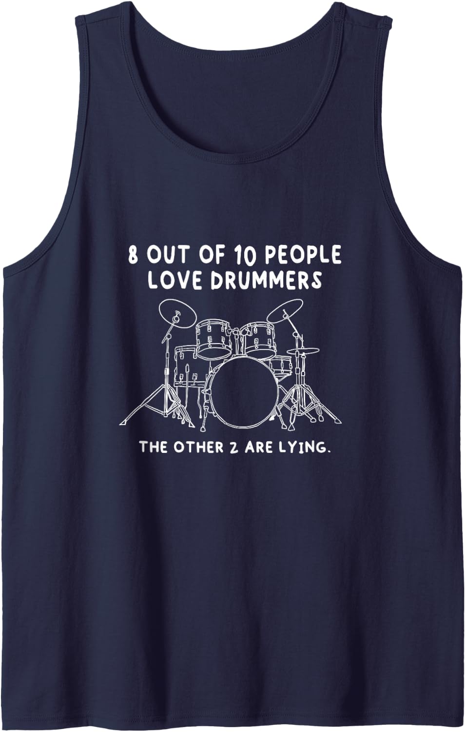 Funny Drummer Drum Kit Musician Drummer Gift Sleeveless Tank Top - Navy Blue