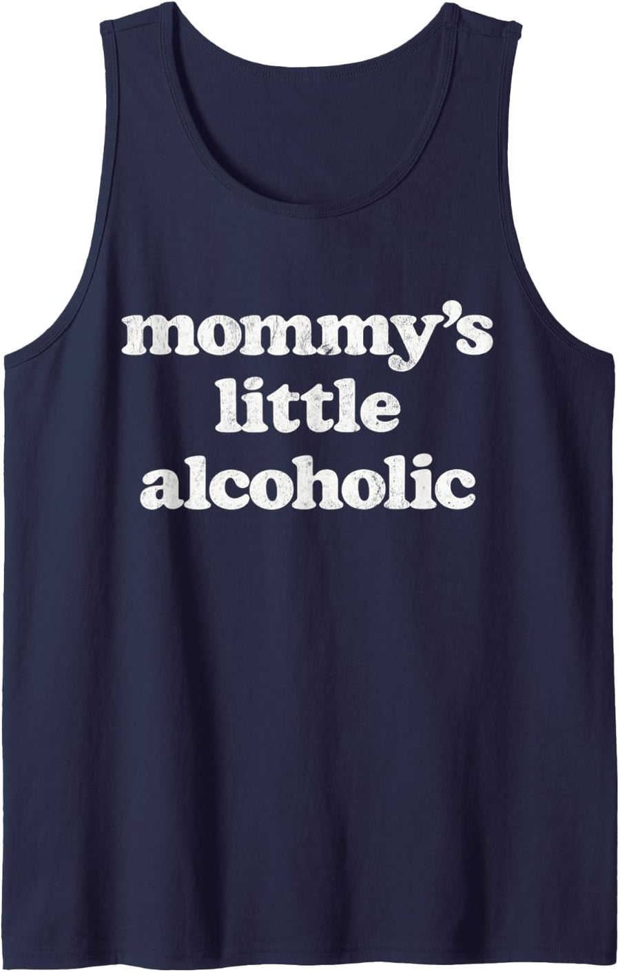 Mommy's Little Alcoholic Funny Drunk Mom Life Alcohol Joke Tank Top - Navy Blue
