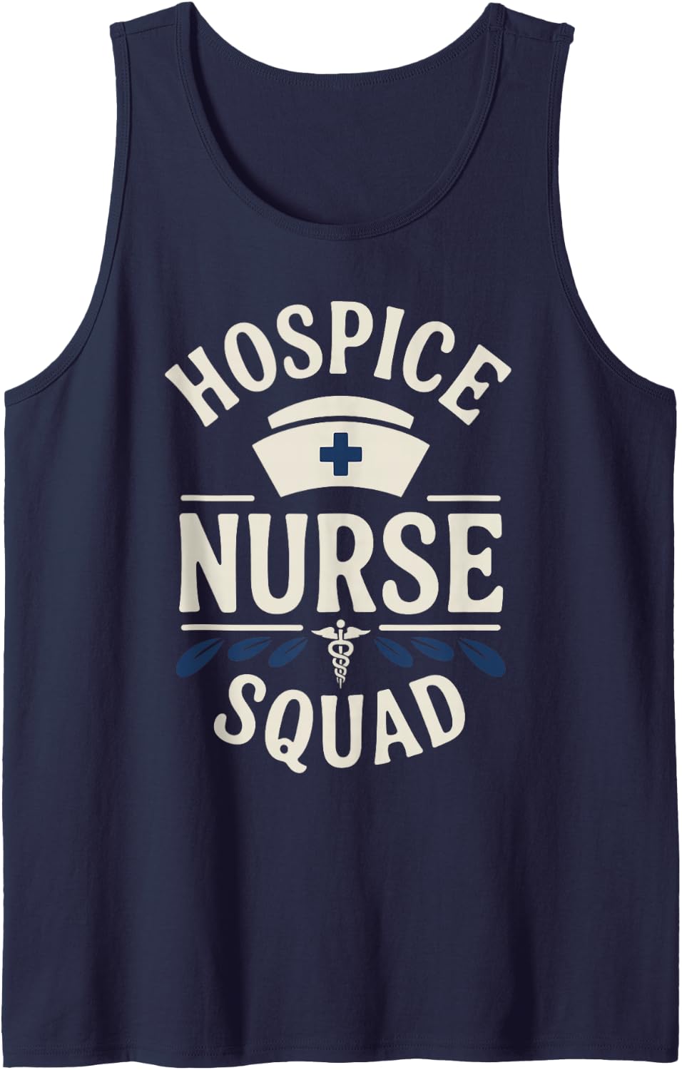 Hospice Nurse Squad Sleeveless Tank Top - Navy Blue